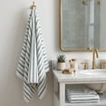 thumbnail image 4 of Mainstays Basic Striped Bath Towel, Soft 100% Cotton and Highly Absorbent Bath Towel, Green, 4 of 5