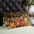 thumbnail image 4 of Thanksgiving Cattle Throw Pillow Cover 16 x 24 Inch Decorative Pillow Cover Fall Pumpkin Sunflower Maple Leaf Black Lumbar Pillowcase Seasonal Rectangle Cushion Case for Couch Sofa Bed Living Room, 4 of 7