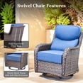 thumbnail image 6 of Gymojoy 6-Piece Outdoor Conversation Firepit Set with 360° Swivel Chairs, All-Weather Durability and 6in.Thick Cushions for Outdoor Deck, Porch, Backyard, 6 of 12