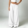 thumbnail image 4 of hotojiny Womens Wide Legs Sweatpants Fashion Colorblock Pants with Pockets Elastic Waist Baggy Pants Streetwear(White,X-Large), 4 of 8