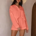 thumbnail image 3 of UAMVSH Womens Lounge Sets Oversized Sweatshirts Matching Sets Long Sleeve Pullover Tops and Shorts with Pockets Comfy Tracksuit Outfits(Small,Pink), 3 of 6