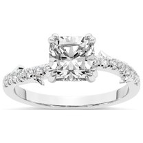 Cushion Shape 4 Carat IGI Certified Lab Grown Diamond Ring | 14K White Gold | Phoebe Twigs Diamond Ring | FG-VS1-VS2 Quality Friendly Diamonds