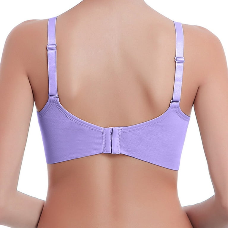 Meichang Women's Bras Plus Size Support T-shirt Bras Seamless Sexy  Bralettes Stretch Everyday Front Closure Full Figure Bras Nuring Bra 
