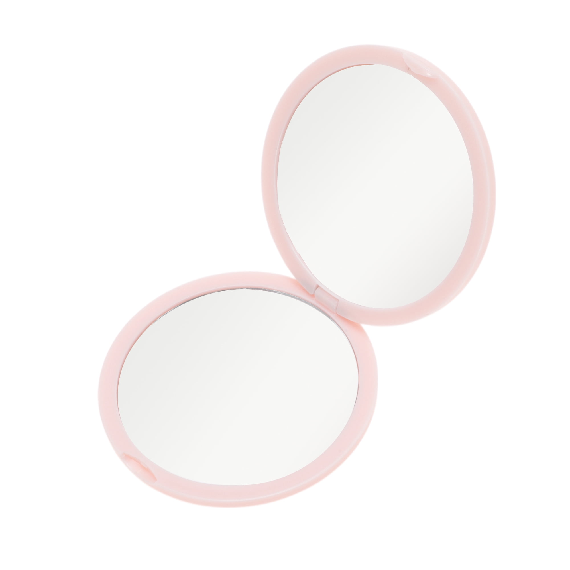 Unique Bargains 1pc Circular Folding Makeup Mirror for Personal Grooming and Travel Pink
