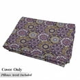 thumbnail image 5 of Flower Floor Pillow Lounger Cover, Floral Motifs of Mandala Oriental Breeze Eastern Culture Depiction, Nap Mat Printed Fabric Case for 5 Pillows, 88" x 36", Purple Quartz and Sand Brown, by Ambesonne, 5 of 5