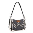 thumbnail image 6 of Wrangler Shoulder Bag for Women Denim Canvas Small Hobo Purse with Stitched Detail & Back Zipper Pocket, Dark Jean, 6 of 6