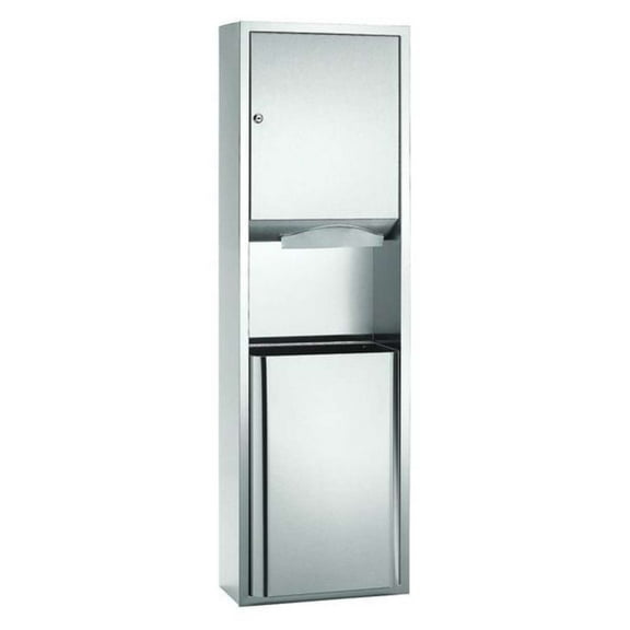 Bradley 237-103500 - Semi Recessed Paper Towel Dispenser and Waste Receptacle, 12 Gal