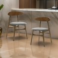 thumbnail image 6 of Cid Cas 20 Inch Dining Chair Set of 2 Curved Oval Backrest Walnut Wood, 6 of 6