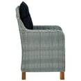 thumbnail image 3 of vidaXL 9 Piece Patio Dining Set with Cushions Poly Rattan Light Gray, 3 of 7