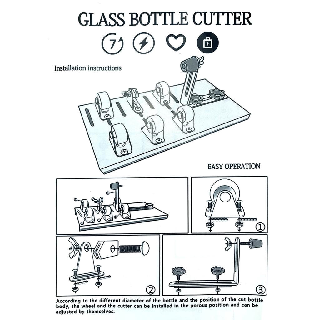 CEORPER Adjustable DIY Glass Bottle Cutter Tools Wine Beer Cups Cutting Machine