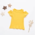thumbnail image 2 of FDDMis Spin Tops for Kids Scoop Neck Top Dance Top Cute Shirts Y2k Baby Clothes for Girls Junior Clothes Teen Girls Toddler Girl Clothes, Yellow 6-12 Months, 2 of 9