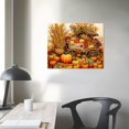 thumbnail image 3 of Nawypu Thanksgiving Fall Wall Art For Living Room/Bedroom, Canvas Bathroom Decor Wall Art Kitchen Office Framed Wood Oil Painting Picture, Vintage Autumn Pumpkin Maple Leaves, 3 of 4