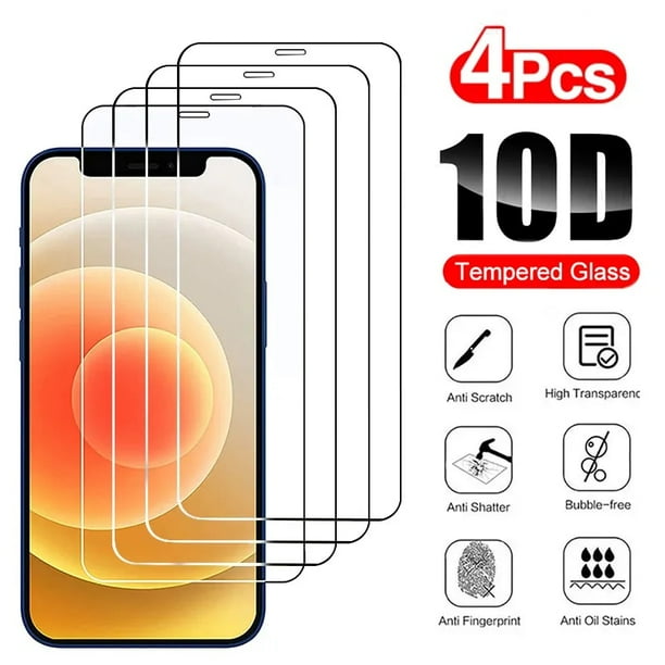 4 Uds cubierta completa de vidrio Protector para iPhone 11 12 13 14 15 Pro Max Mini Protector de pantalla en iPhone X XR Xs Max 6S 7 8 Plus vidrio
