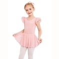 thumbnail image 4 of Quotay Robe pour Tout-Petits Fille à Manches à Volants, Robe de Danse Ballet, Justaucorps à Jupe Tutu avec Encolure Ronde et Robe Fluide Sans Manches Longueur Midi pour Enfants 02_Pink,150, 4 of 7