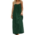 thumbnail image 3 of Backless Cami Dresses for Women Cami Lounge Dress Backless Solid Color Sleeveless House Dress Long Sundress with Back Tie, 3 of 5