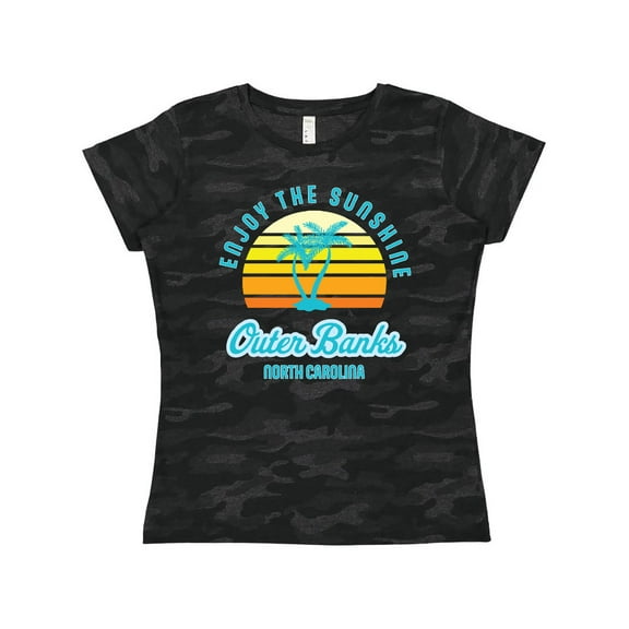 Inktastic Summer Enjoy the Sunshine Outer Banks North Carolina in Blue Women's T-Shirt