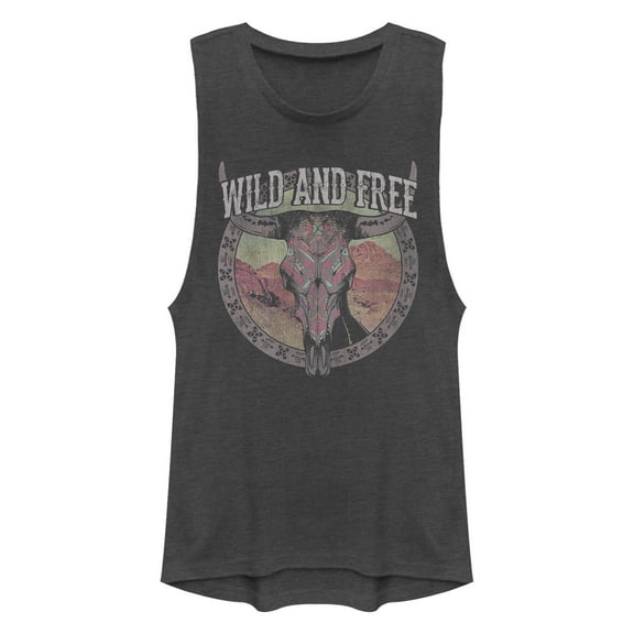 Junior's Lost Gods Wild and Free Tribal Skull Festival Muscle Graphic T-Shirt