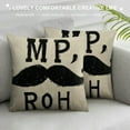 thumbnail image 3 of Mr Right Decorative Throw Pillow Cover Case,Mr.Right with Mustache Cotton Linen Outdoor Pillow Cases Square Standard Cushion Covers for Sofa Couch Bed, 3 of 5