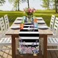 thumbnail image 4 of Table Runners 90 Inches Long Dress Scarves, Pink Flowers Farmhouse Coffee/Dining/Kitchen Table Runner for Living Room, Spring Floral Watercolor Botanical Farmhouse Striped 13x90 Inch, 4 of 9