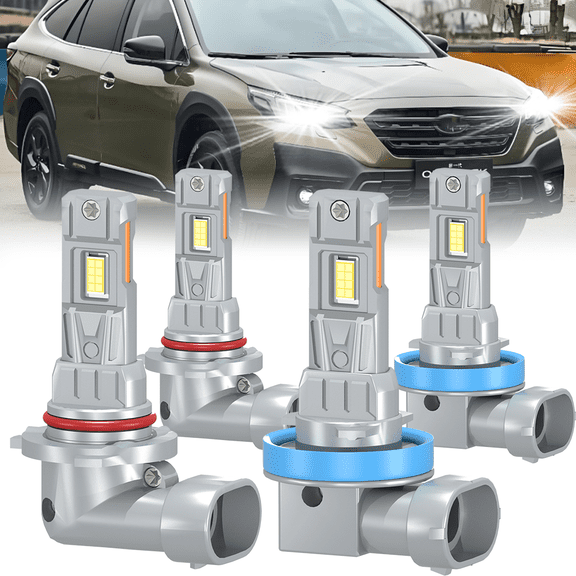ROADSUN For Subaru Outback 2015-2019 LED Headlight Bulbs 6000K 4X LED Headlight High Low Beam Bulbs Combo