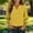 Yellow, variant on HOMBOM Shirts for Women Spring Blouse Floral Henley V Neck Lightweight Yellow Ladies Tops 3/4 Sleeve