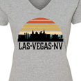 thumbnail image 4 of Inktastic Las Vegas Nevada Skyline Retro Women's V-Neck T-Shirt, 4 of 5
