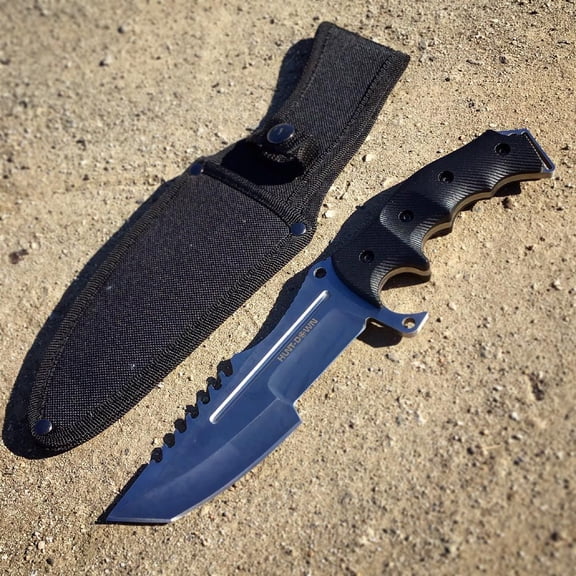 10" Survival Tactical Hunting Fixed Blade Stainless Steel Full Tang Bowie Knife W Sheath