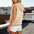 thumbnail image 4 of Womens Lightweight Hooded Vest Sleeveless Full Zip-Up Hoodie Drawstring Sweatshirt with Kanga Pockets, 4 of 5