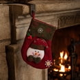 thumbnail image 2 of chaungfeng Personalized Christmas Stocking, 7.6" Small Christmas Stockings with Santa,Snowman,Reindeer,Dog, Festive Stockings for Mantel Decor, Candy Gift Bags for Holiday Season Decor, 2 of 6