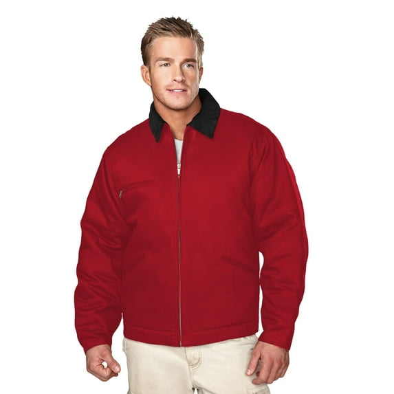 Tri-Mountain Pathfinder 4800 Cotton canvas work jacket, Large, Red/Black
