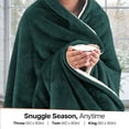 thumbnail image 6 of IR Imperial Rooms Sherpa Bed Blanket Soft Thick & Warm Fluffy Plush Winter Fleece Reversible Lightweight Throw (50x60) Emerald Green, 6 of 7