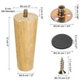 thumbnail image 2 of Paquete de 4 patas de muebles, patas de madera redondas de 14 pulgadas para sofá, pies de silla de reemplazo, 2 of 6
