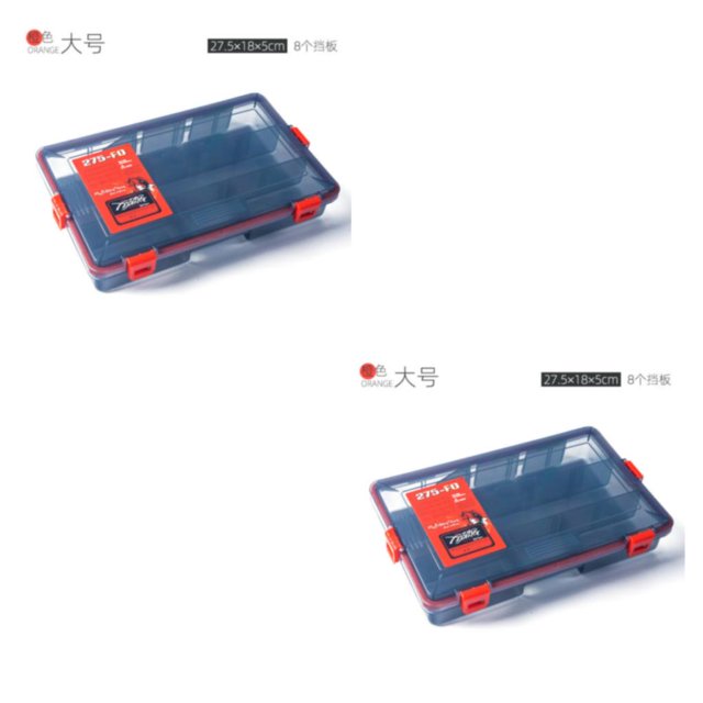 Naiovety Caja de equipo de pesca organizada para un fácil acceso a los accesorios de aparejos de pesca Cajas de aparejos de pesca de gran naranja grande 2piezas