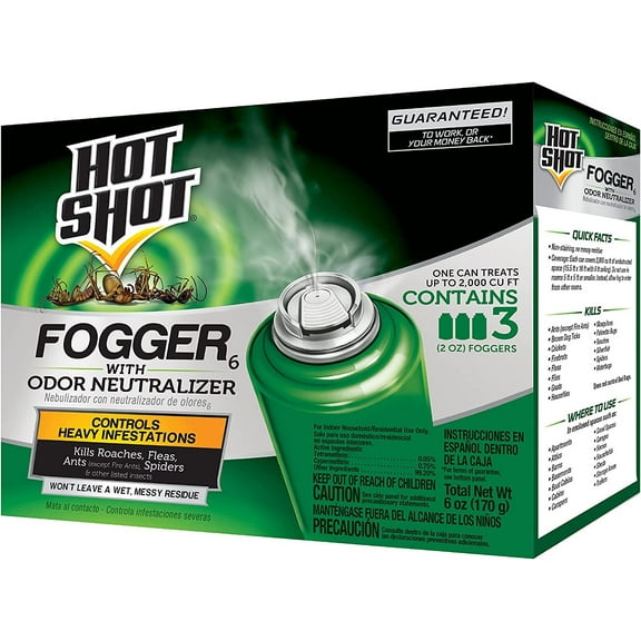 Hot Shot Fogger With Odor Neutralizer, Aerosol, 3/2-Ounce, Pack of 12