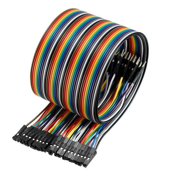 Male to Female 40P Jumper Wire 2.54mm Pitch Ribbon Cable Breadboard 50cm Long