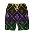 thumbnail image 4 of Lsque Mens Swim Trunks Mardi Gra Geometric Pattern - Bathing Suit Compression Liner - Beach Swim Shorts Swimwear - (S-3XL) - Stretch Quick Dry -XX-Large, 4 of 9