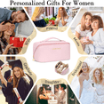 thumbnail image 7 of Lomyolo Large Capacity Makeup Bag for Women, 9.8L Waterproof Travel Cosmetic Organizer Toiletry Bag with Brush Pouch, Open Flat Toiletry Bag, Portable Lightweight Leather Cosmetic Bags - Pink, 7 of 7