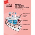 thumbnail image 5 of Hanes Comfort, Period. Girls' Hipster Underwear, Moderate Protection, Assorted, 4-Pack 16, 5 of 8
