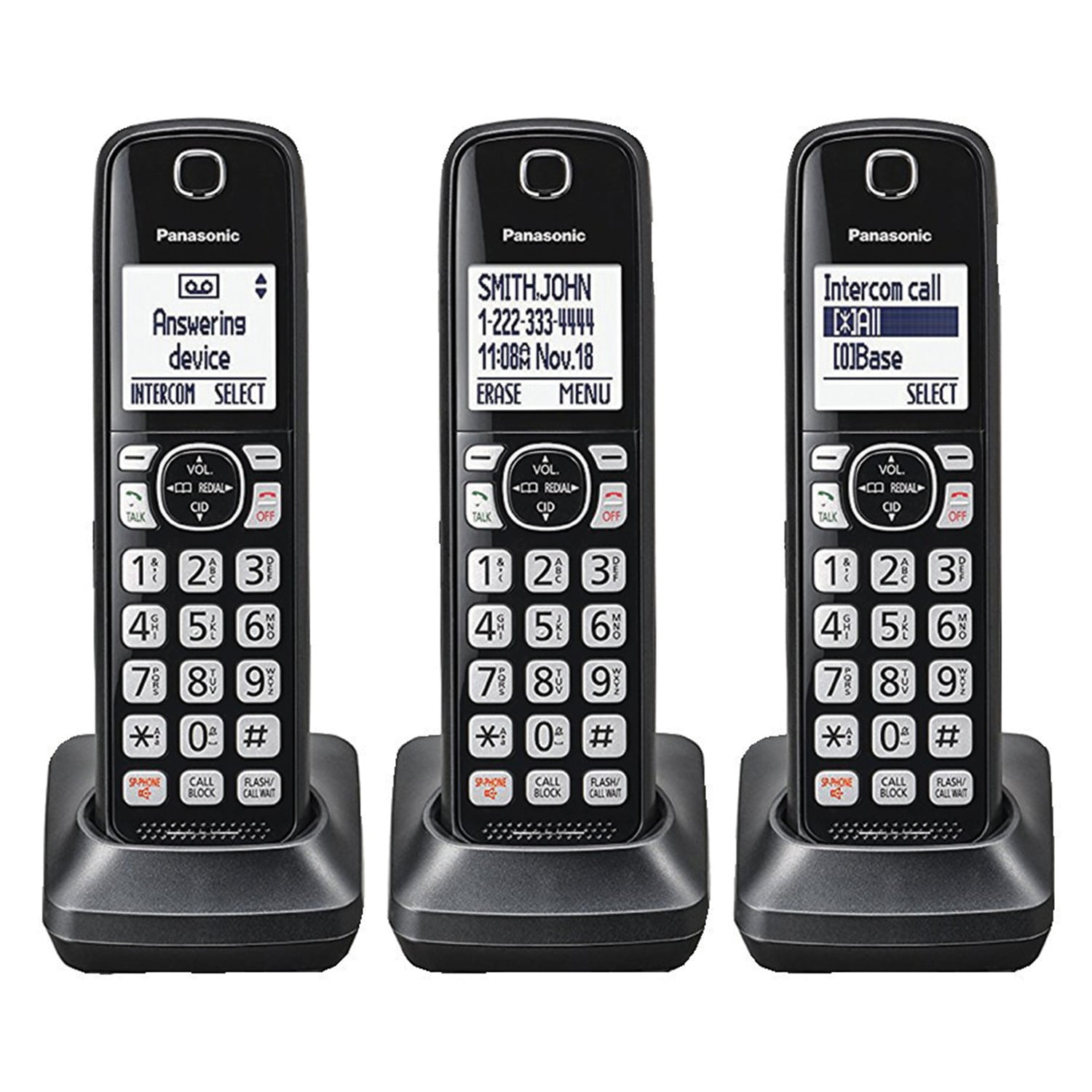 period Treason a billion Panasonic Cordless Phones with Answering Machine - 4 Handsets - Walmart.com