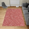 thumbnail image 2 of Vintage Turkish Area Rug, Classic Floral Swirling and Curving Victorian Pattern Embossing Effect Branches, Soft Carpet for Living Room Decor with Distressed Look, 6.6' X 9.6', Pale Ruby, by Ambesonne, 2 of 4