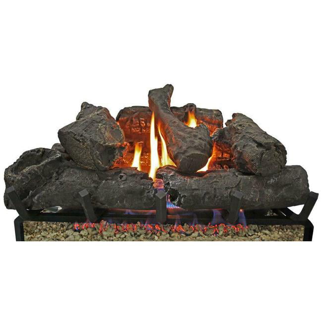 Vent Free Propane Gas Fireplace Logs Insert Adjustable Flame Height Fire 24 in 