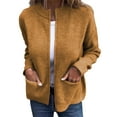 thumbnail image 5 of Women's Zip Up Knit Cardigan Lightweight Long Sleeve Stand Collar Sweater Outwear Coat with Pockets, 5 of 8