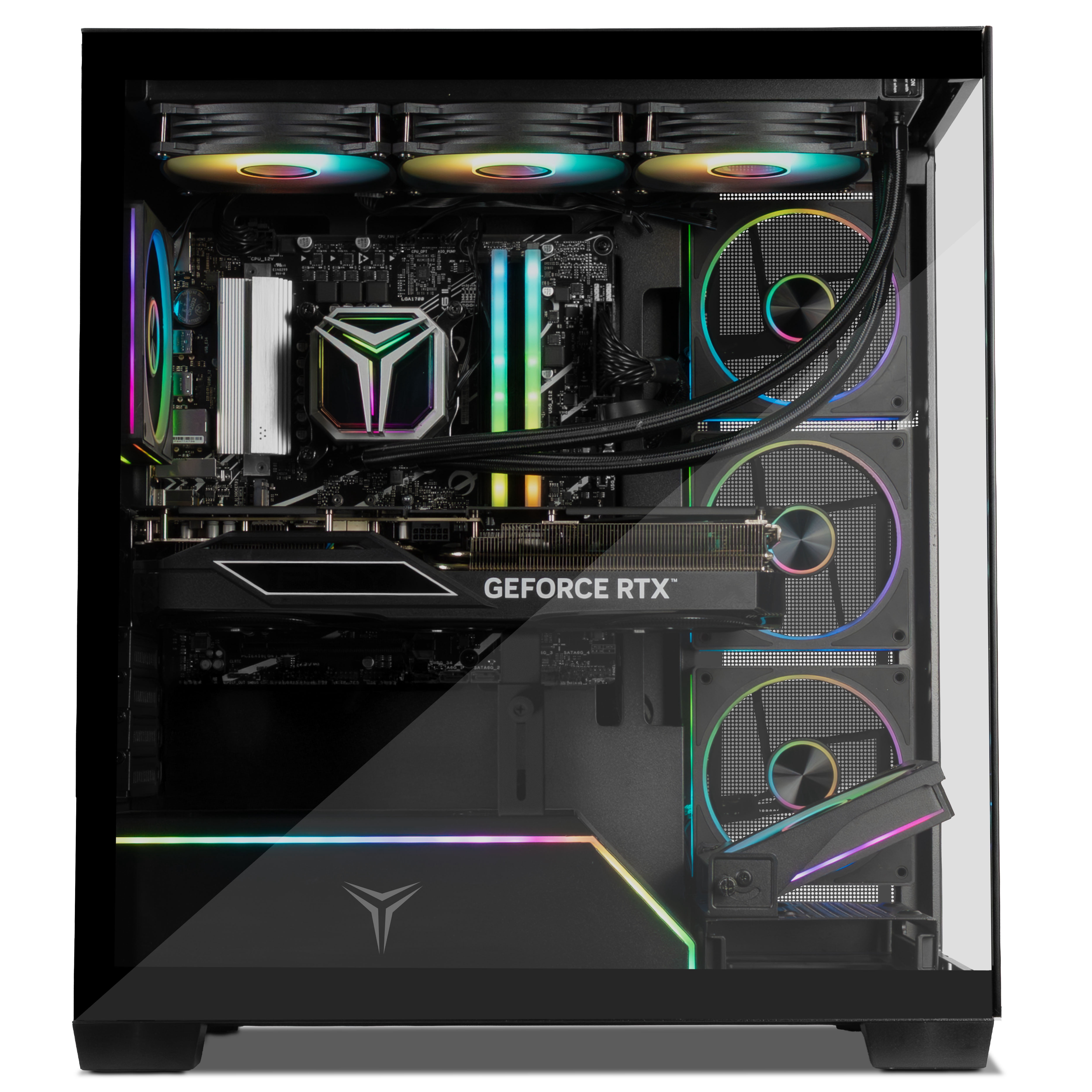 YEYIAN Gaming PC. AMD Ryzen 7800X3D, NVIDIA RTX 5070, 360mm AIO, 2 TB NVMe, 32GB DDR5, 850W, Windows 11 Home. Model YPA-AX780DC-5701U