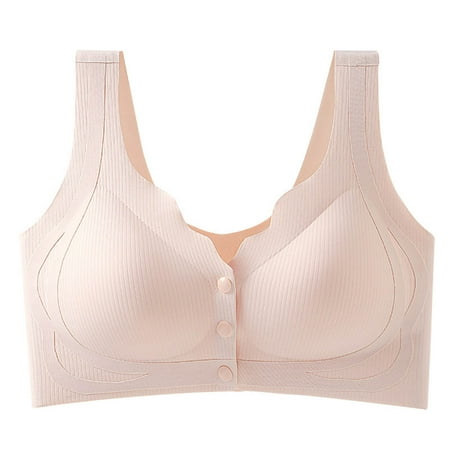 Yuzhih Womens Seamless Wireless Bras Front Closure with Supportive Push up Comfort Soft No Underwire Full Coverage T-Shirt Bra
