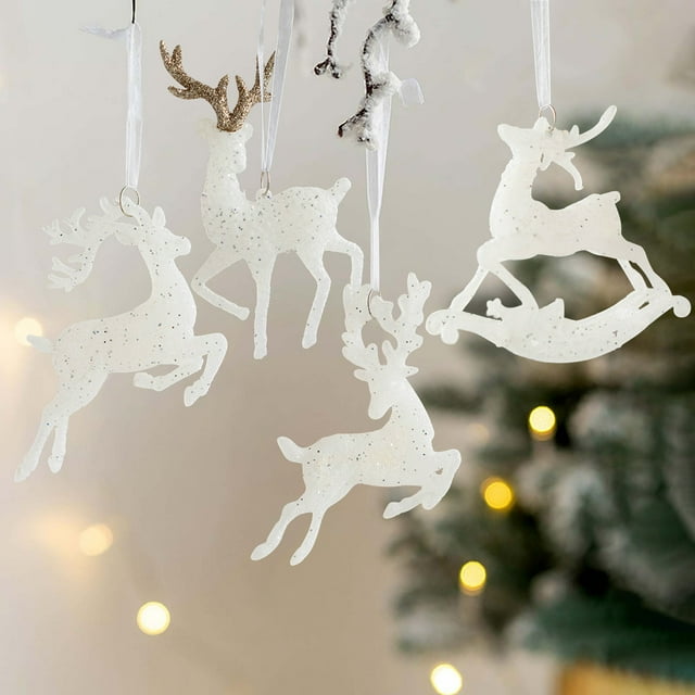 Xihbxyly Colgante de Reno Navideño, Acabado Dorado Brillante, Diseño de Reno Saltando, Llamativo Adorno para Árbol, Alegría Navideña, Decoración Festiva, Tamaño de 15 Cm, Perfecto para Árboles Pequeñ