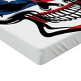 thumbnail image 2 of Ambesonne American Flag Fitted Sheet, Scary Skull Art, Twin XL Size, Blue White Red, 2 of 3