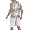 thumbnail image 2 of Naloa The World Map with Cartoon Animals Basketball Jersey Reversible Men's Mesh Athletic Sports Shirts Training Practice S-4XLLarge, 2 of 6