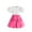 Hot Pink, variant on Ashirexll Girls Summer Outfits, Girls' Clothing Sets, 3-9 Years Girl's Cute and Fashion Casual Beauty Strap Pleated Skirt and Cute Flying Sleeve Shirt Two Piece Sets