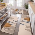 thumbnail image 2 of Brown Boho Geometric and Plant Pattern Kitchen Rugs Sets Of 3,Kitchen Runner Rugs Non Skid Washable,Decorative Kitchen Floor Mats for Kitchen,Sink,Laundry,17"x30"+ 17"x47" + 17"x59", 2 of 6