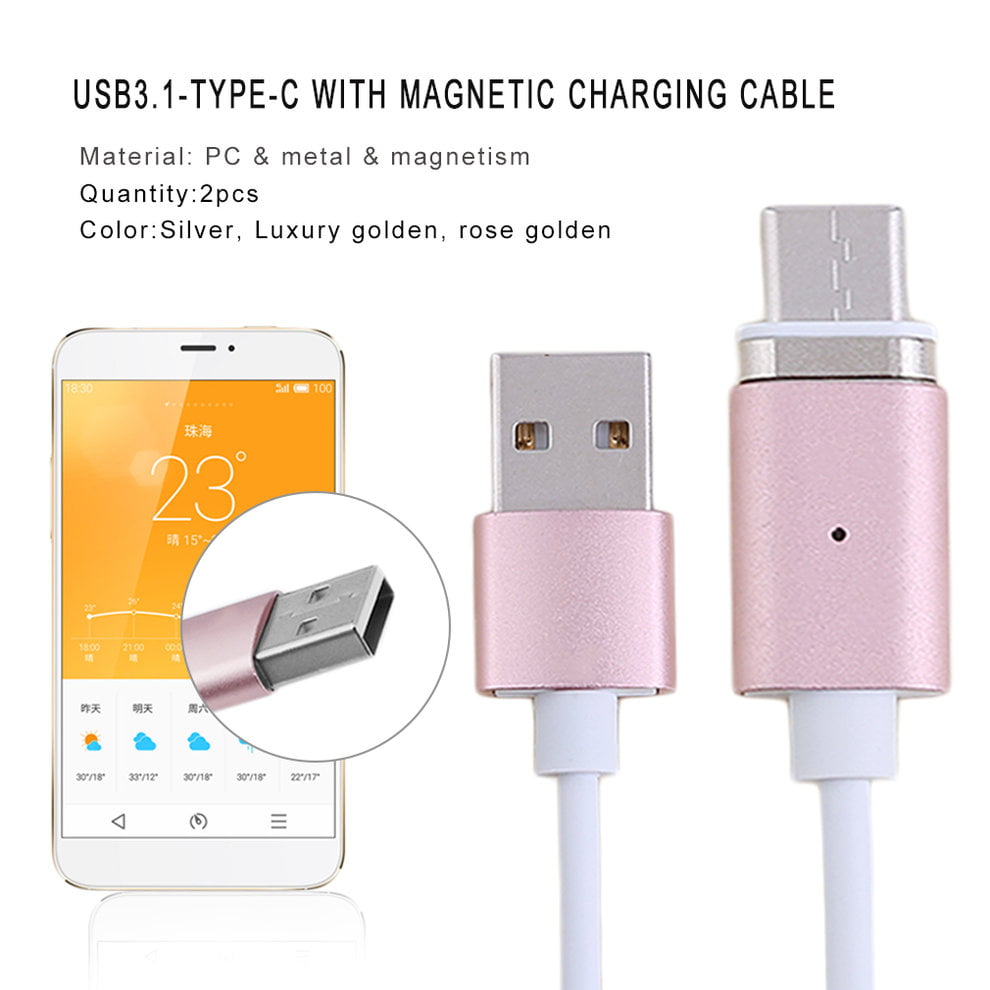 2X Magnetic USB 3.1 Type-C Charging Cable Adapter Charger For LG Oneplus3 NEW BP 